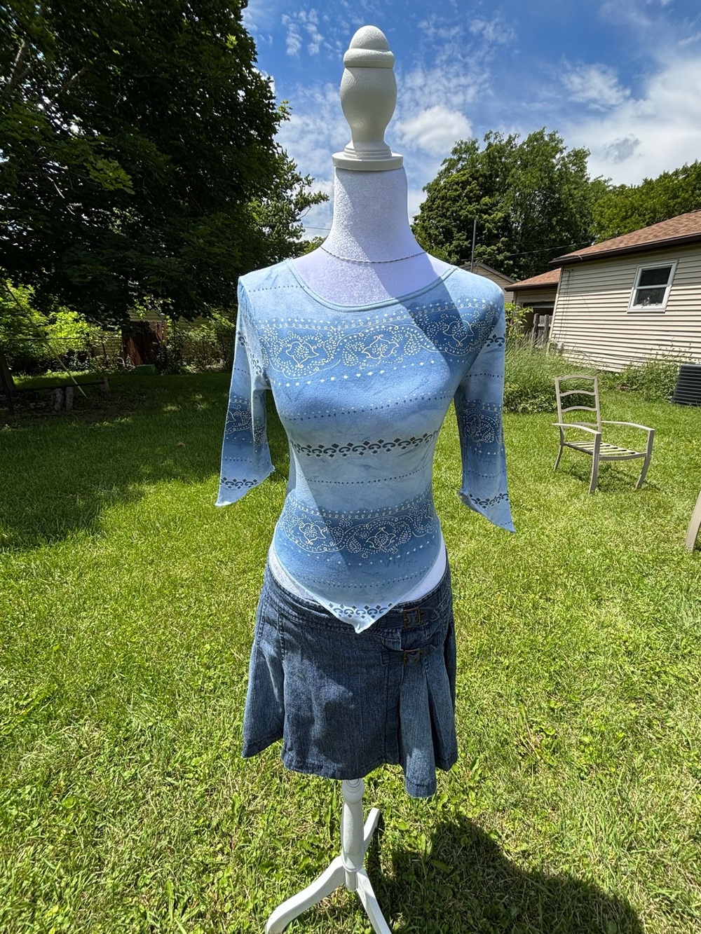 Y2K Boho Coastal Cowgirl Baby Tee - Picture 3 of 3
